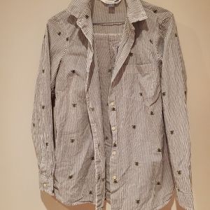 Pinstripe Bee Button Down